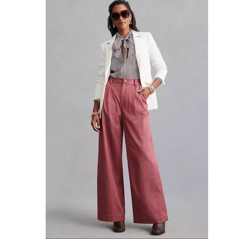 New Anthropologie Magali Pascal Audra Pants $345 SMALL Rose